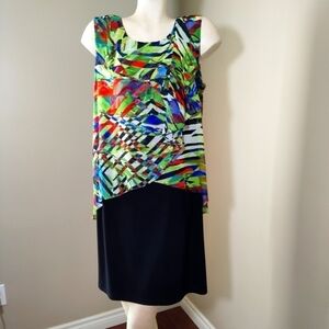 BALI Canada Layered Print Dress sz 12